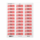 Sticker Rood en wit marmer Return-adres (Full Sheet)