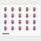 Sticker-rood Pet dames Ronde Sticker (Vel)