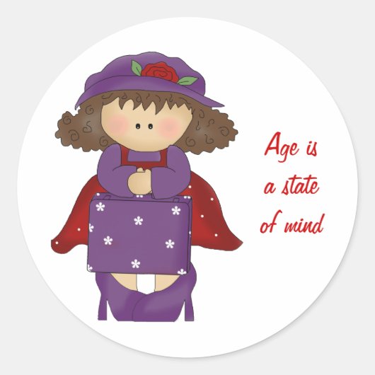 Sticker-rood Pet dames Ronde Sticker (Voorkant)