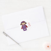 Sticker-rood Pet dames Ronde Sticker (Envelop)