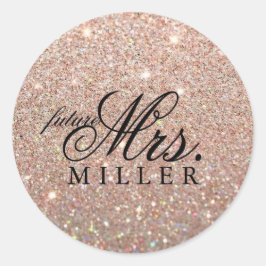 Sticker - Roos Gold Glitter Heart Fab future Mrs