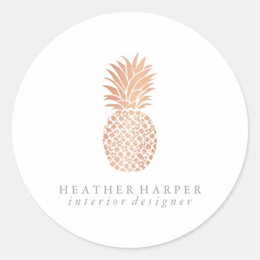 Sticker - Roos gouden ananas (Voorkant)