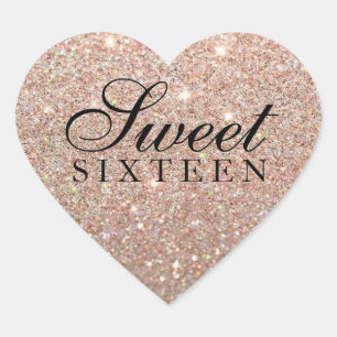 Sticker - Roos Gouden Glitter Fab Sweet 16