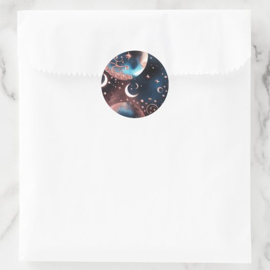 Sticker - Rose Gold Celestial Moon Design (Tas)
