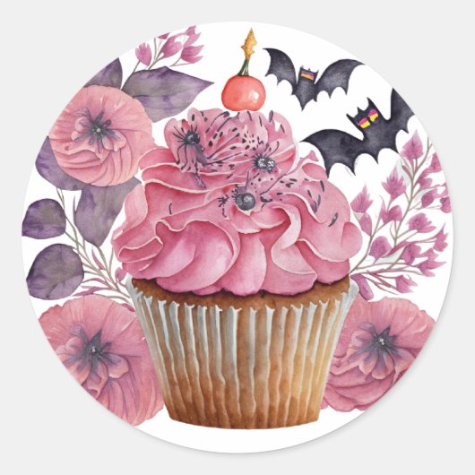 Sticker Rose met bloemen en vleermuis (Voorkant)