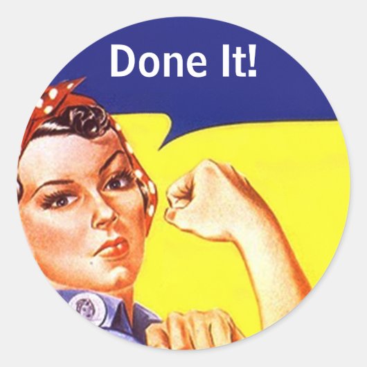 Sticker  Rosie de Riveter heeft het gedaan! Of? (Voorkant)