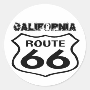 Sticker Route 66 Worn Lk Staat Californië