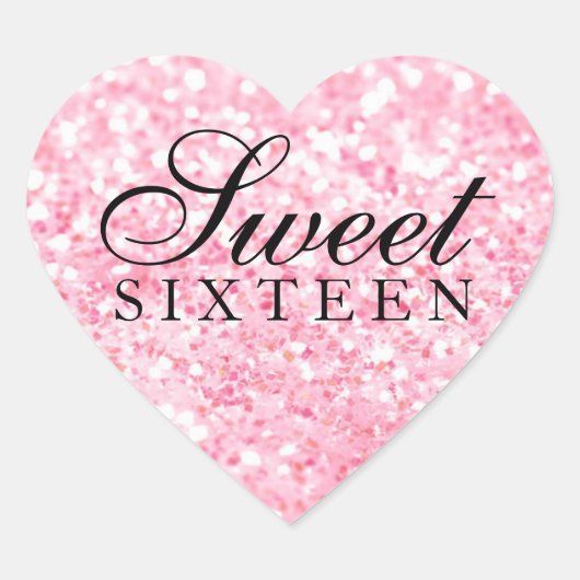 Sticker - Roze Glit Fab Sweet Sixteen II (Voorkant)