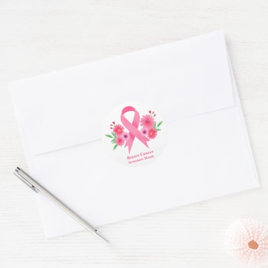 Sticker-roze lint ronde sticker (Envelop)