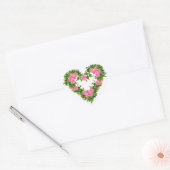 Sticker-roze rozen hart sticker (Envelop)