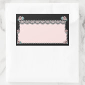 Sticker  Roze Trouwtaart Rozen Kant Zwart (Tas)