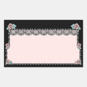 Sticker  Roze Trouwtaart Rozen Kant Zwart (Voorkant)