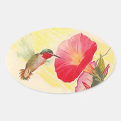 Sticker Ruby Throated Hummingbird @ Flowers Garden (Voorkant)