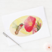 Sticker Ruby Throated Hummingbird @ Flowers Garden (Envelop)