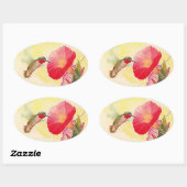 Sticker Ruby Throated Hummingbird @ Flowers Garden (Vel)