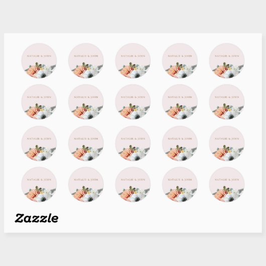 Sticker  Rustic Peach Engagement Party (Vel)