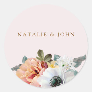 Sticker  Rustic Peach Engagement Party