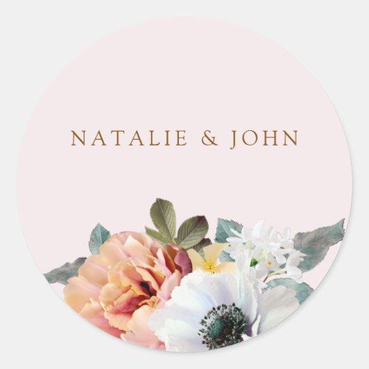 Sticker  Rustic Peach Engagement Party (Voorkant)