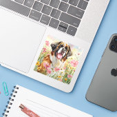 Sticker – Saint Bernard Die-Cut Sticker (Laptop met iPhone)