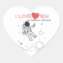 Sticker Saint-Valentin - "Love You to the Moon"