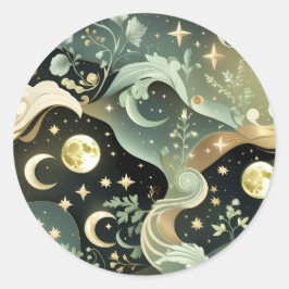 Sticker - Salie Groene Hemelse Maan Maandesign 