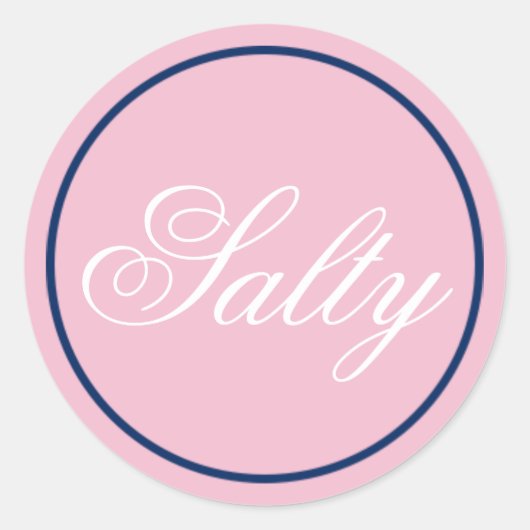 sticker "Salty" Wedding - Blush Pink/Navy (Voorkant)