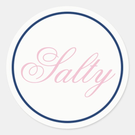 sticker "Salty" Wedding - Blush Pink/Navy (Voorkant)