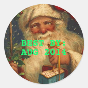 Sticker  Santa BEST BY Food Canning Gifts