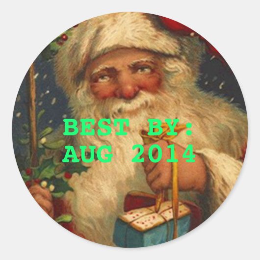 Sticker Santa BEST BY Food Canning Gifts (Voorkant)