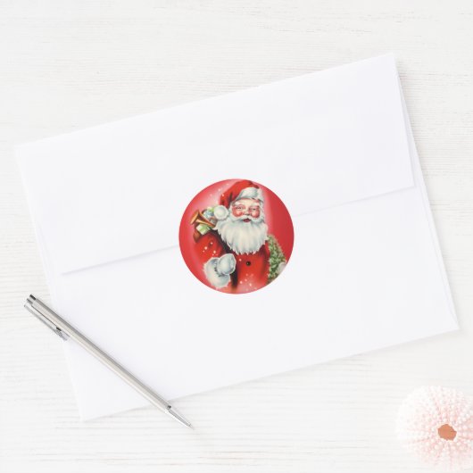  Sticker Santa Claus Round (Envelop)