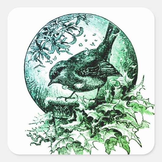  STICKER SANTA ILLUSTRATION SQUARE (Voorkant)