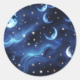 Sticker - Sapphire Blue Celestial Moon Design