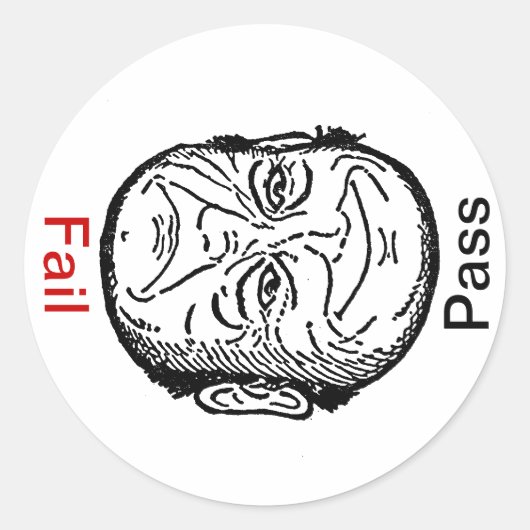 Sticker SAT Unsat Pass Fail Optical Illusion Man (Voorkant)