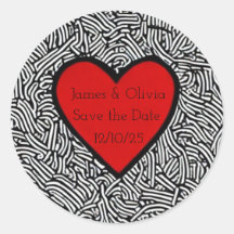 Sticker save the date krabbel hart