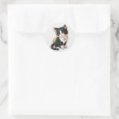 Sticker Schattigee Cat Classic Ronde Sticker (Tas)