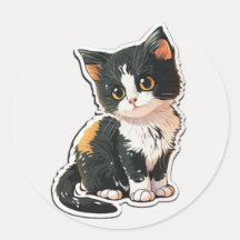 Sticker Schattigee Cat Classic Ronde Sticker
