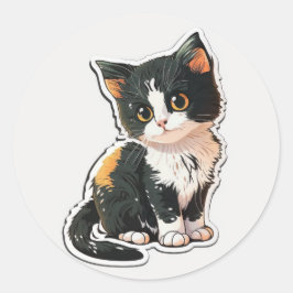 Sticker Schattigee Cat Classic Ronde Sticker