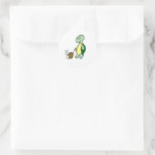 Sticker-schildpad die een slak loopt! ronde sticker (Tas)