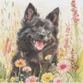 Sticker – Schipperke Die-Cut Watercolor Decal (Voorkant)