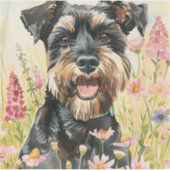 Sticker – Schnauzer Die-Cut Watercolor Sticker (Voorkant)