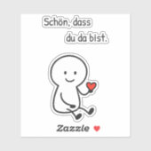 Sticker „Schön, dass du da bist.“ mit Herzfigur (Vel)