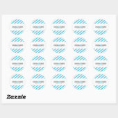 STICKER SEAL modern eenvoudig blauw glitter streep (Vel)