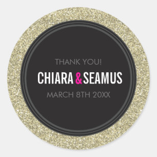STICKER SEAL modern eenvoudig oud goud glitter zwa