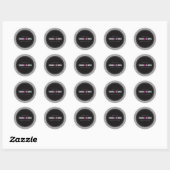 STICKER SEAL modern eenvoudig zilver glitter zwart (Vel)