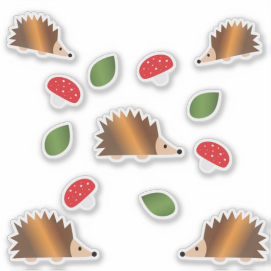 Sticker set Egels en Paddenstoelen (Voorkant)