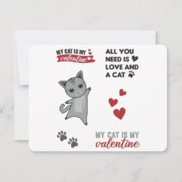 Sticker Set Katten Mijn kat is mijn Valentijn Feestdagenkaart