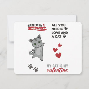 Sticker Set Katten Mijn kat is mijn Valentijn Feestdagenkaart