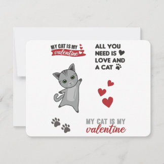 Sticker Set Katten Mijn kat is mijn Valentijn Feestdagenkaart