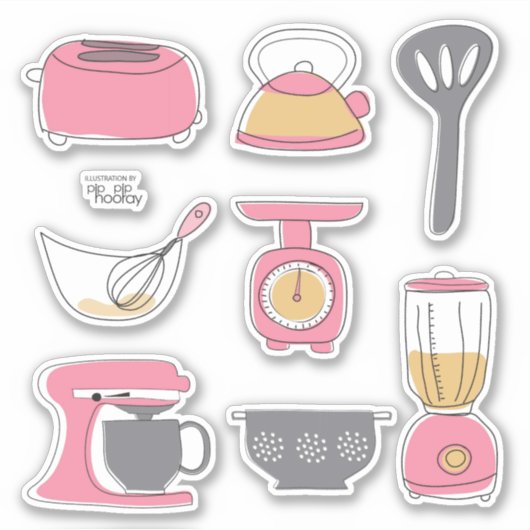 Sticker set Keukenapparaten Koken Bakken (Voorkant)
