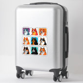 Sticker Set Met Moppige Cartoon Hond In Felle Kleu (Koffer)